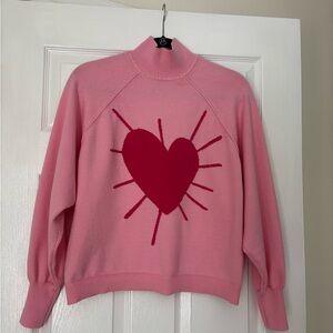 Kerri Rosenthal Pink Heart Sweater